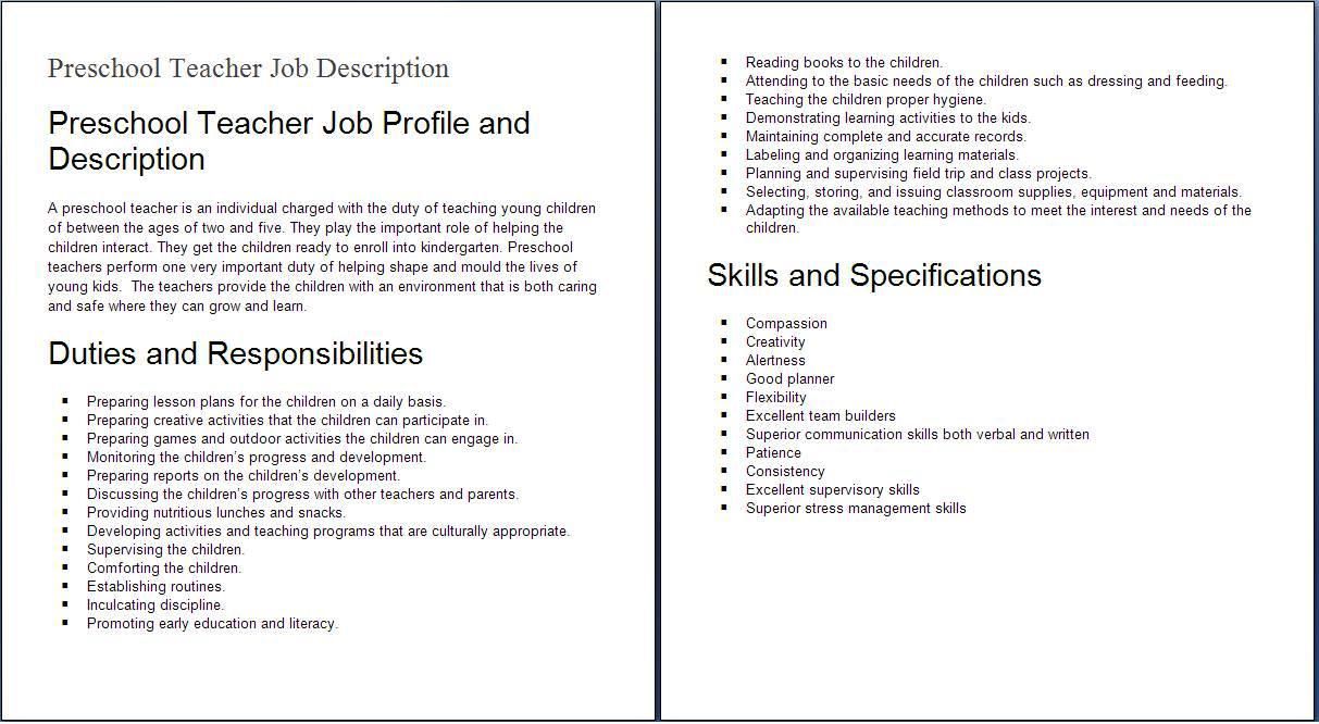 job description for forklift